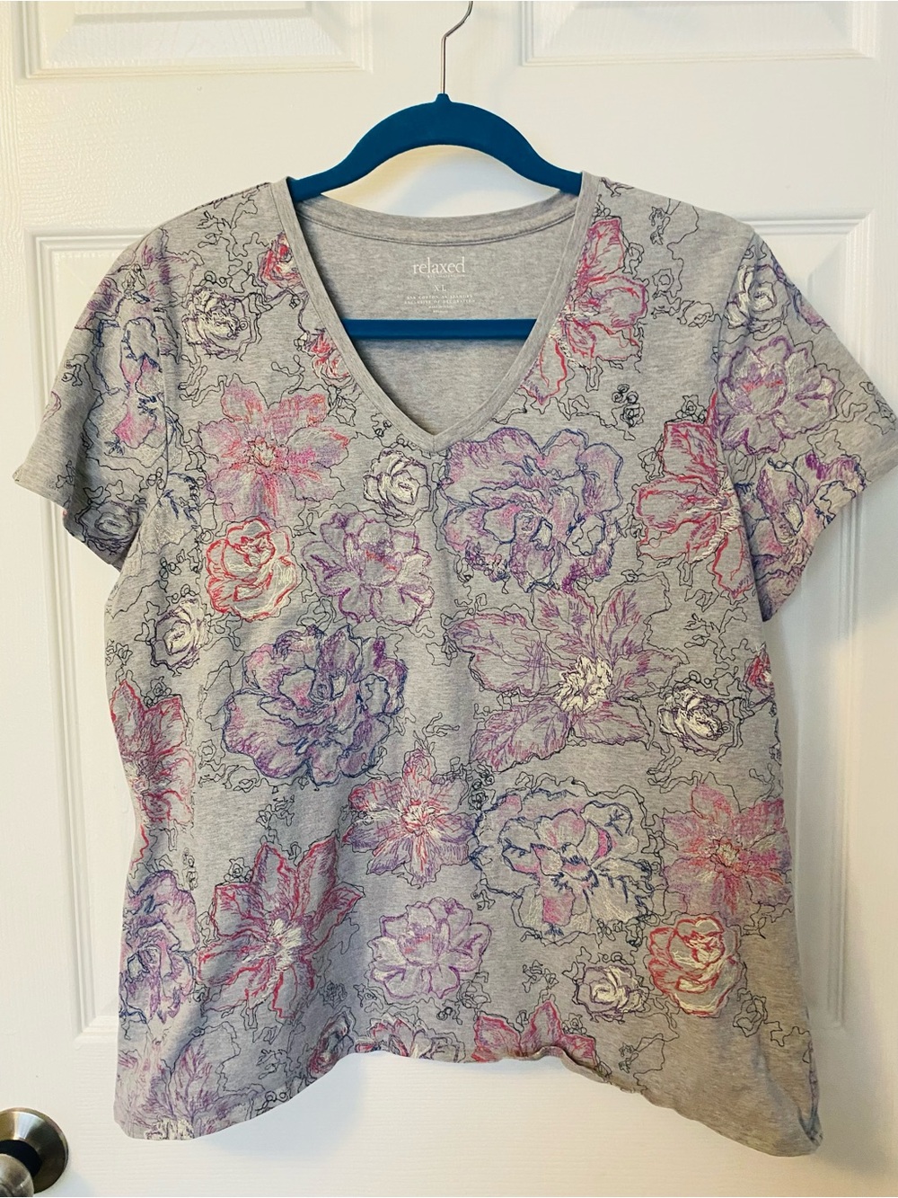 XL by Relaxed Gray & Burgundy Floral V-Neck Others similar listed. Bundle!